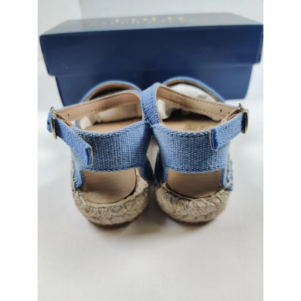 Polo Ralph Lauren Toddler Espadrille Blue Holbrook Girl's Size 8 Canvas Sandals